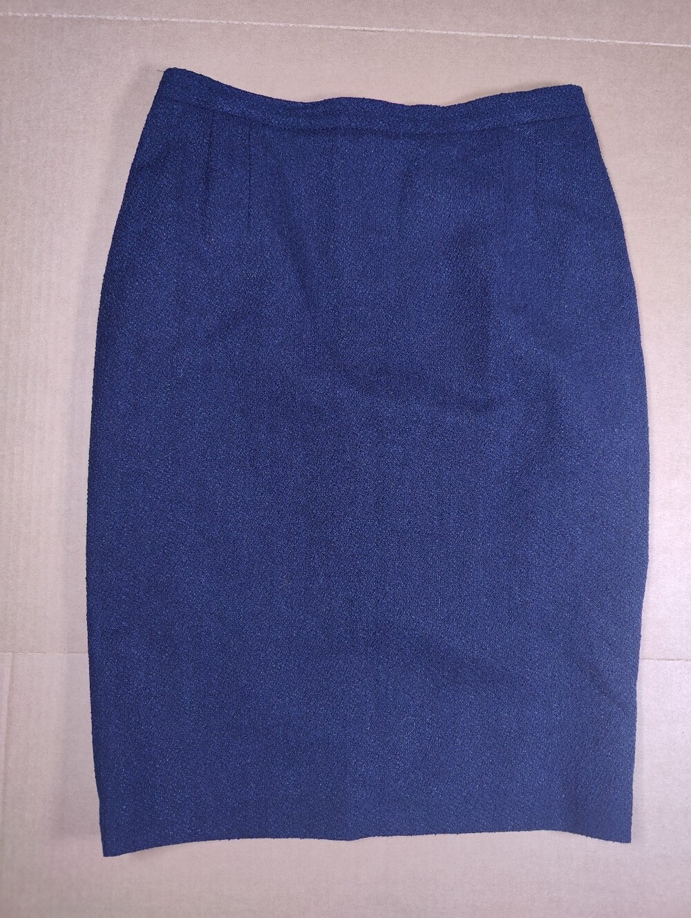 Luisa Spagnoli Women’s Navy Wool Midi Pencil Skirt Size 46 (~XL) Made In Italy